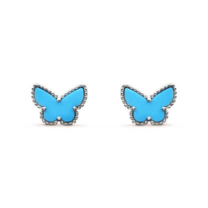 [Vintora]BOUCLES D'OREILLES PAPILLON TURQUOISE ARGENT