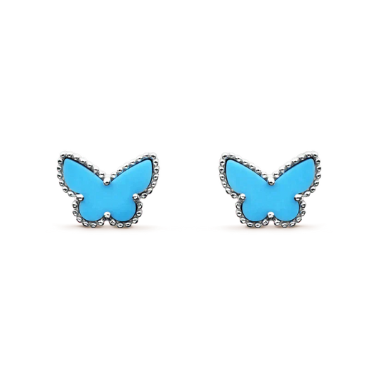 [Vintora]BUTTERFLY TURQUOISE EARRINGS SILVER