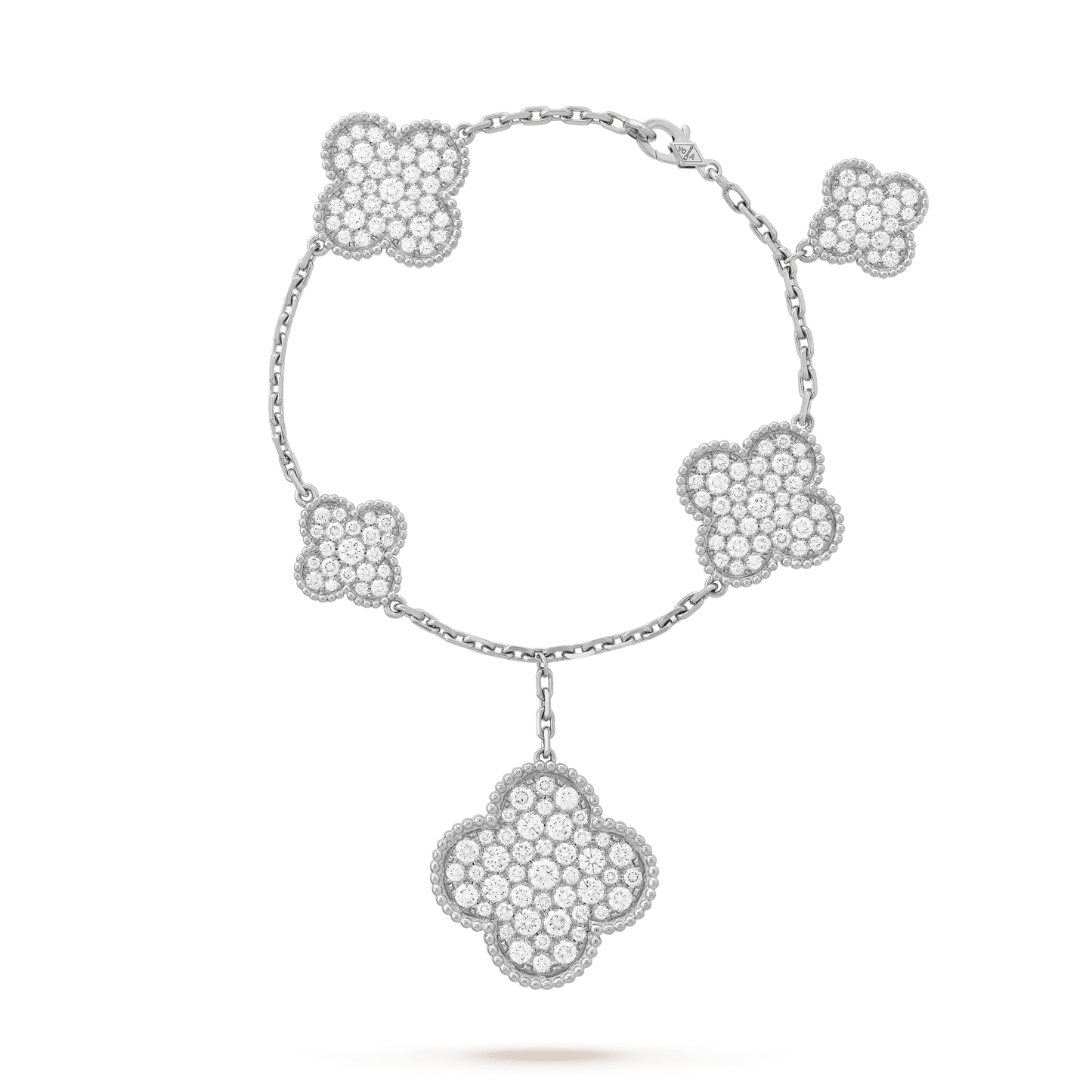 [Vintora]BRACELET CLOVER 6 MOTIFS ARGENT DIAMANT