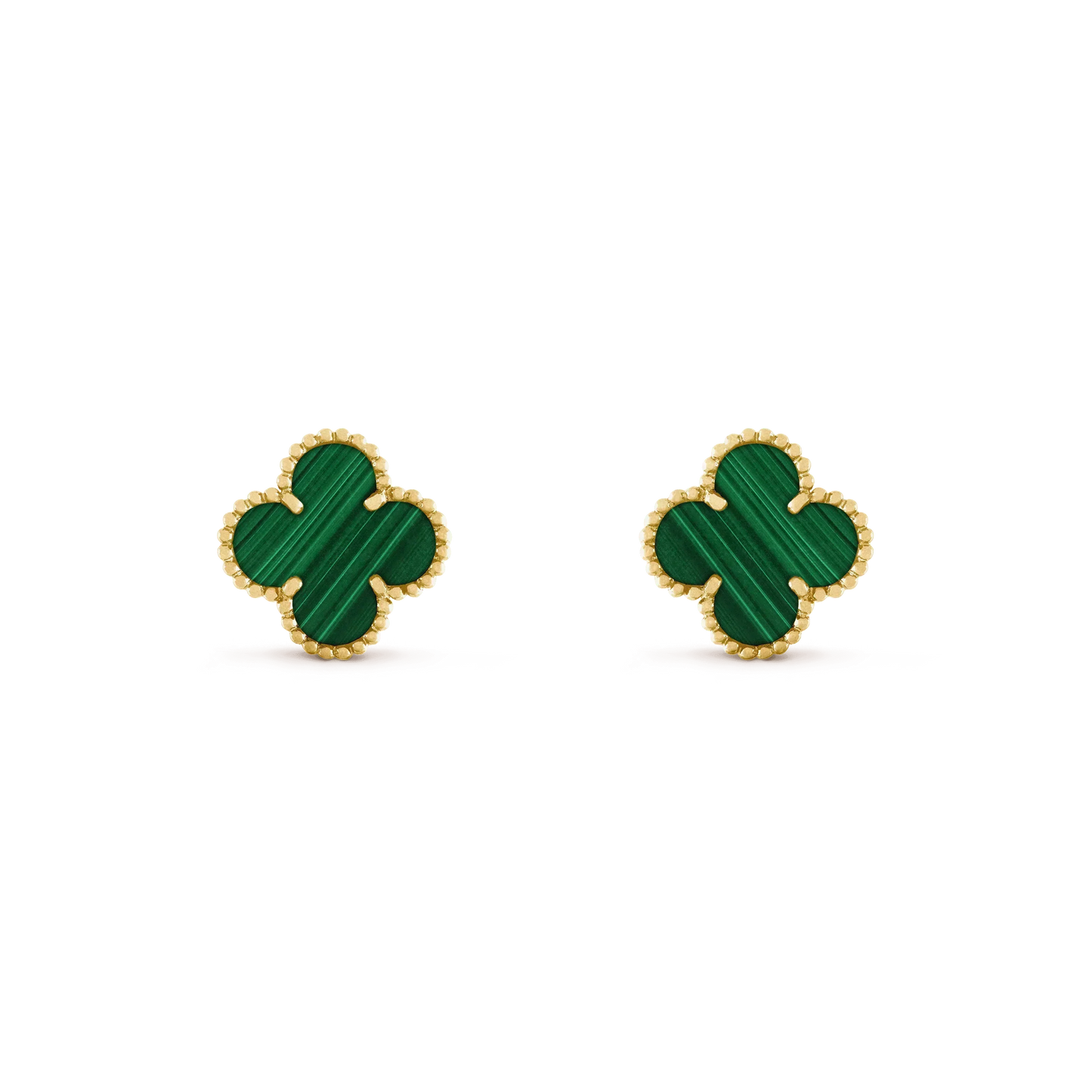 [Vintora]CLOVER MEDIUM 1 MOTIFS MALACHITE  EARRINGS