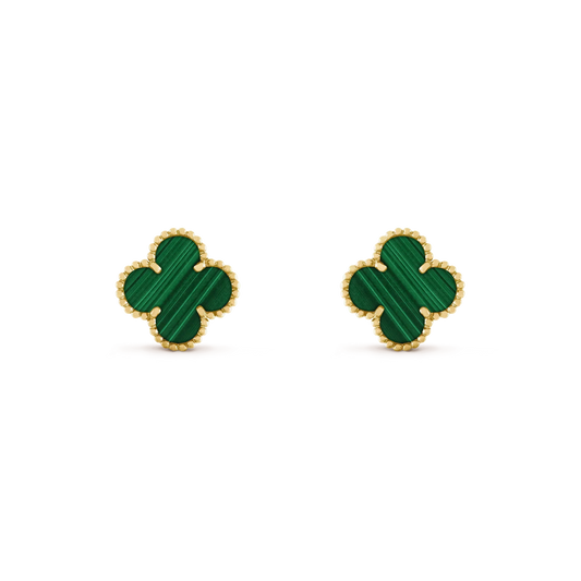 [Vintora]CLOVER MEDIUM 1 MOTIFS MALACHITE  EARRINGS
