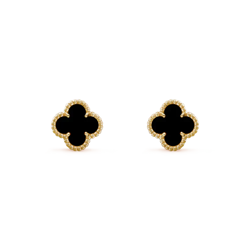 [Vintora]CLOVER MINI 9.5MM BLACK MOP EARRINGS