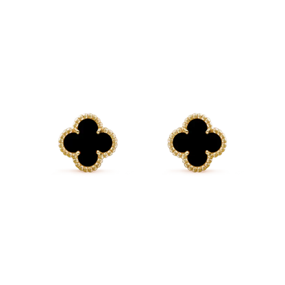 [Vintora]CLOVER MINI 9.5MM BLACK MOP EARRINGS