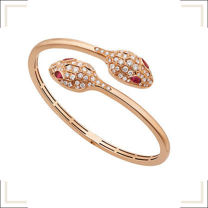 [Vintora]SERPENTI BRACELET PINK GOLD DIAMOND DOUBLE SNAKE
