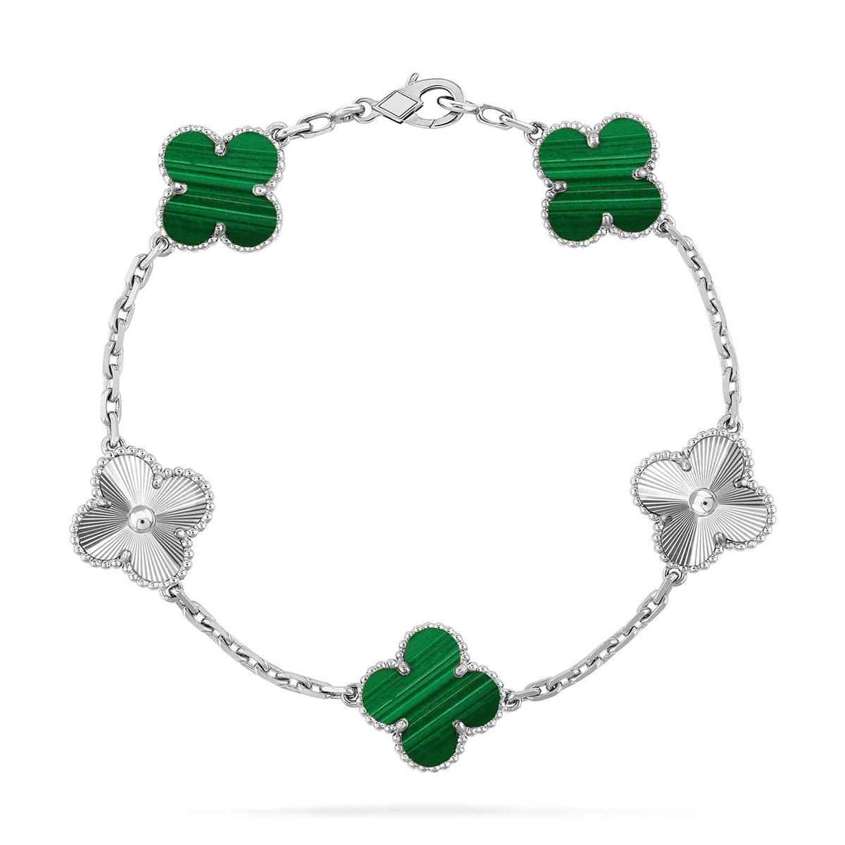 [?Vintora] CLOVER 5 MOTIF MALACHITE BRACELET COLLECTION