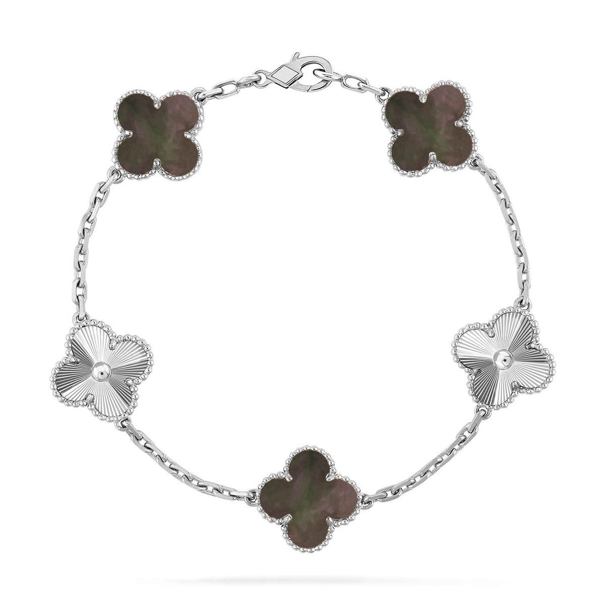 [?Vintora] CLOVER 5 MOTIF GRAY MOP BRACELET COLLECTION