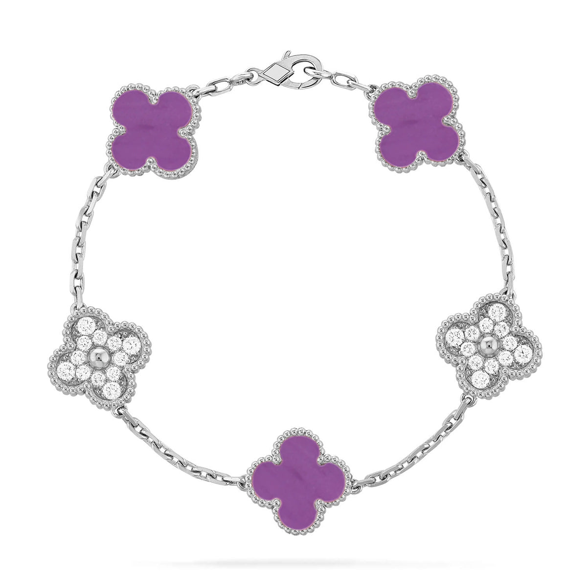 [?Vintora] CLOVER 5 MOTIF VIOLET BRACELET COLLECTION