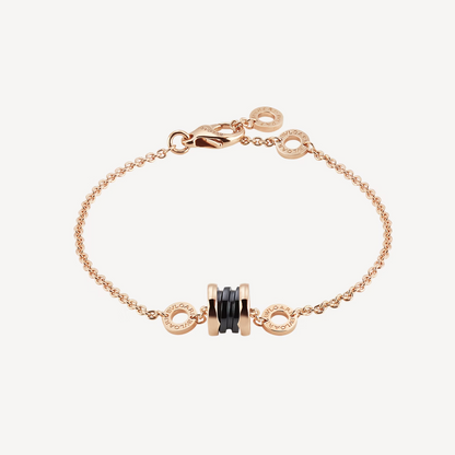 [Vintora]ZERO 1 SOFT PINK GOLD AND BLACK CERAMIC BRACELET