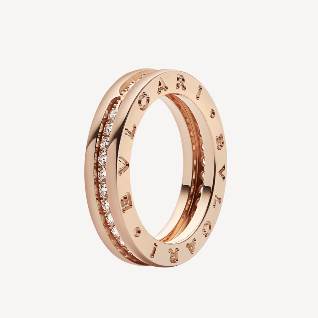 [Vintora]ZERO 1 ONE-BAND PAVED DIAMONDS ON THE SPIRAL RING