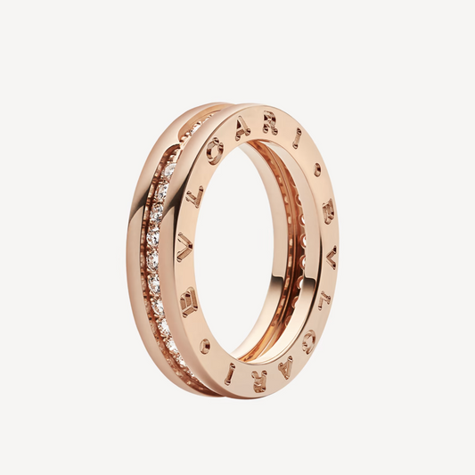 [Vintora]ZERO 1 ONE-BAND PAVED DIAMONDS ON THE SPIRAL RING