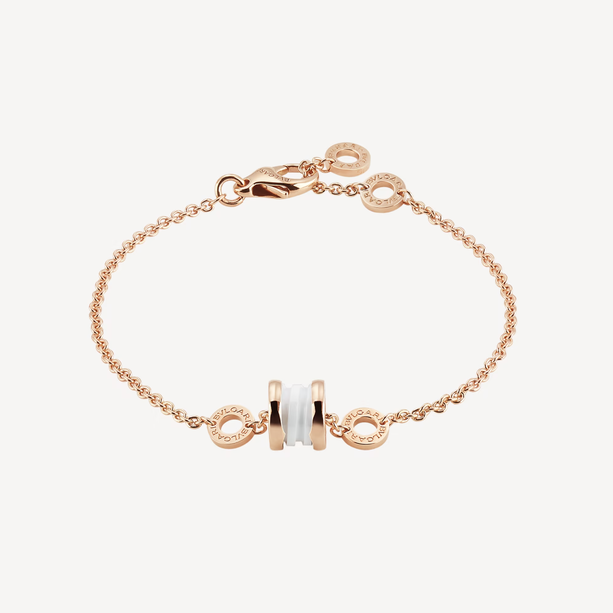 [Vintora]ZERO 1 SOFT PINK GOLD AND WHITE CERAMIC BRACELET