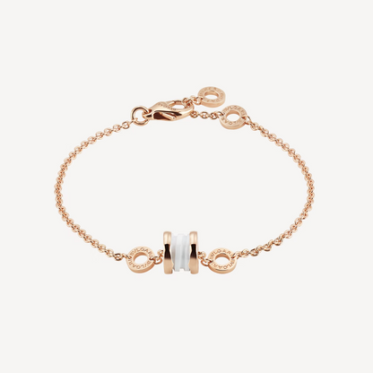 [Vintora]ZERO 1 SOFT PINK GOLD AND WHITE CERAMIC BRACELET