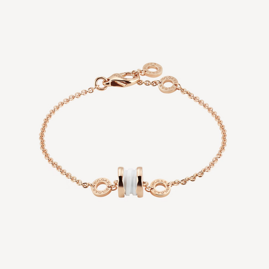 [Vintora]ZERO 1 SOFT PINK GOLD AND WHITE CERAMIC BRACELET