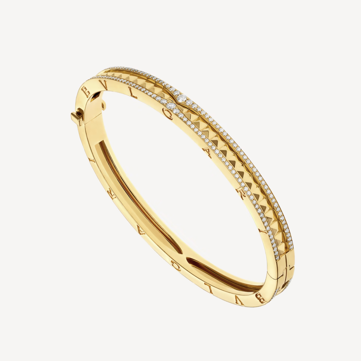 [Vintora]ZERO 1 SPIRAL AND PAVED DIAMOND GOLD BRACELET