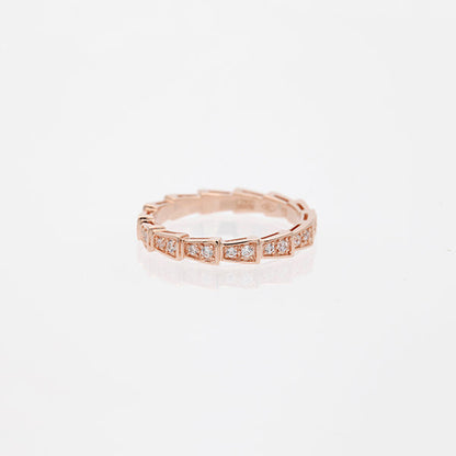 [Vintora]SERPENTI RING PINK GOLD DIAMOND PAVED 3MM