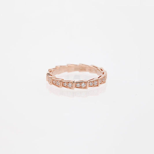 [Vintora]SERPENTI RING PINK GOLD DIAMOND PAVED 3MM