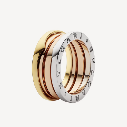 [Vintora]ZERO 1 THREE-BAND ROSE WHITE AND YELLOW RING