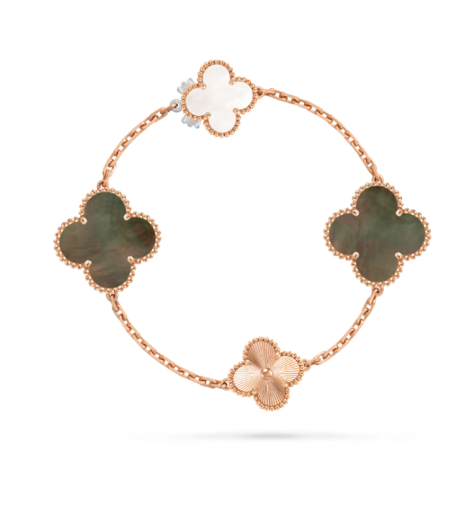 [?Vintora]DETACHABLE CLOVER 15(11+4) FLOWER SILVER NECKLACE SET