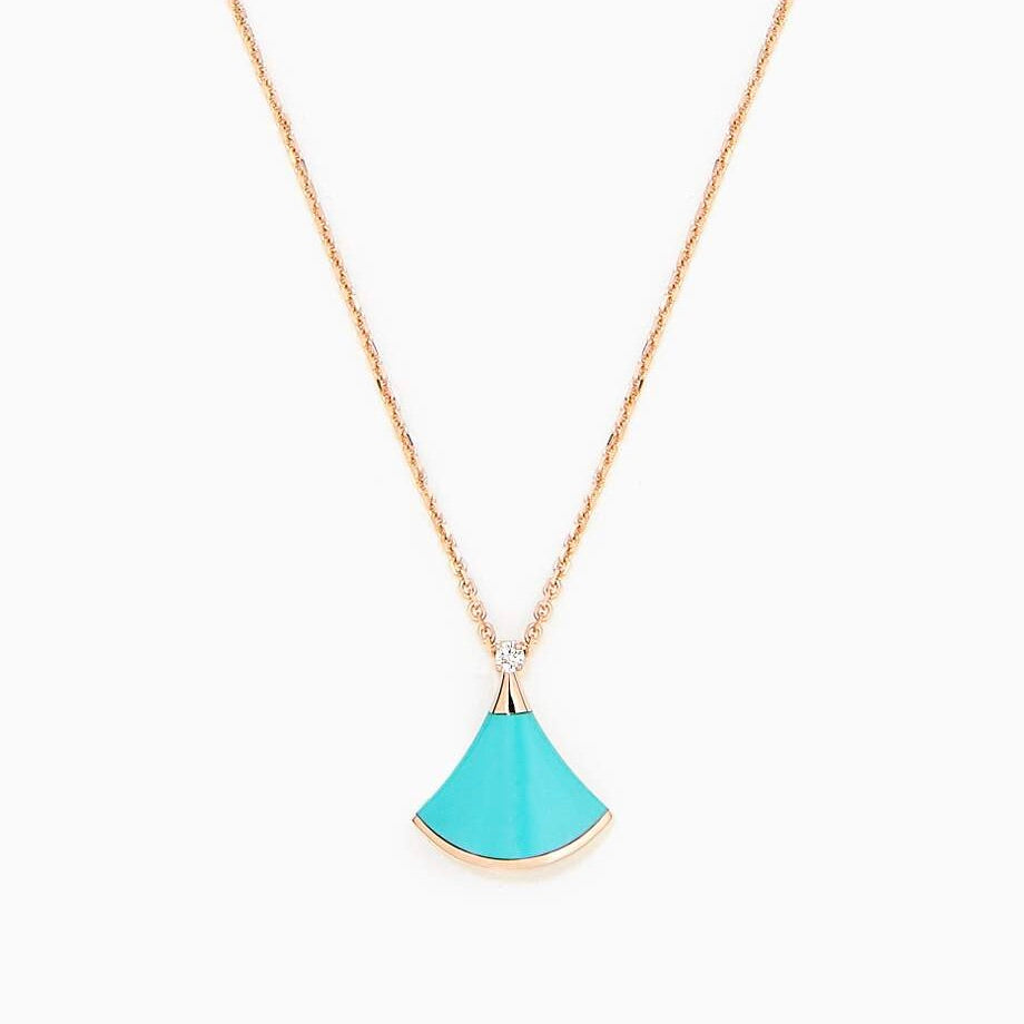[Vintora]DREAM NECKLACE TURQUOISE PINK GOLD