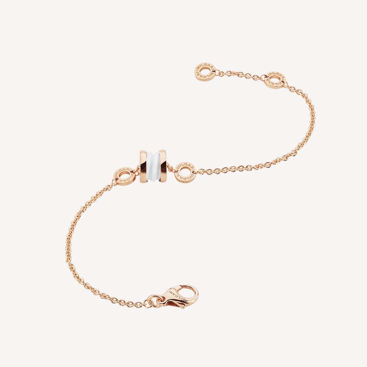 [Vintora]ZERO 1 SOFT PINK GOLD AND WHITE CERAMIC BRACELET