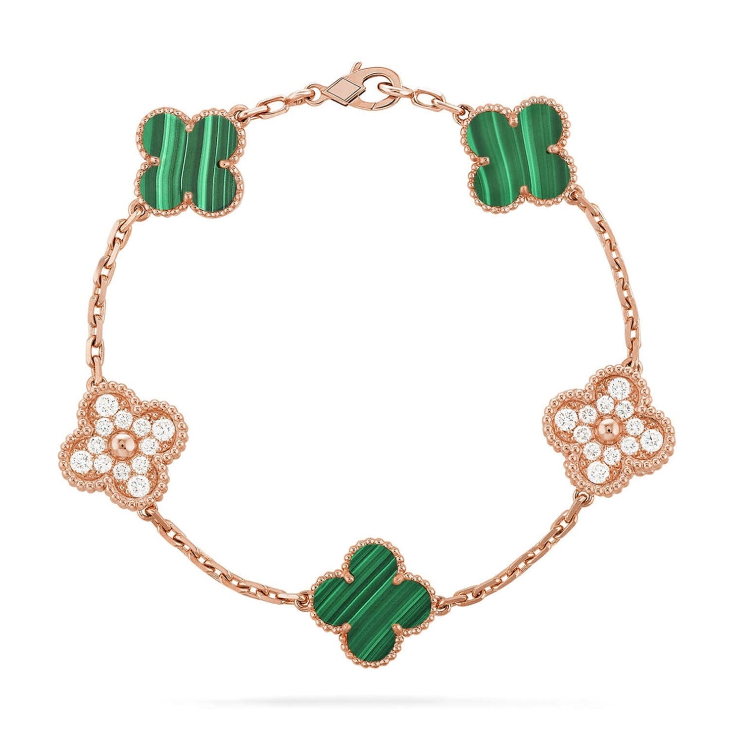 [?Vintora] CLOVER 5 MOTIF MALACHITE BRACELET COLLECTION