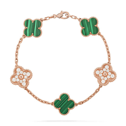 [?Vintora] CLOVER 5 MOTIF MALACHITE BRACELET COLLECTION