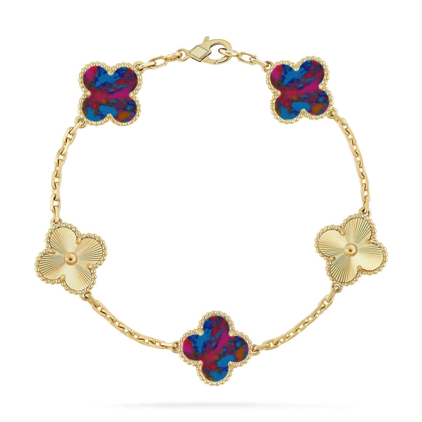 [?Vintora]CLOVER 5 MOTIF COLOR GEMSTONES BRACELET COLLECTION