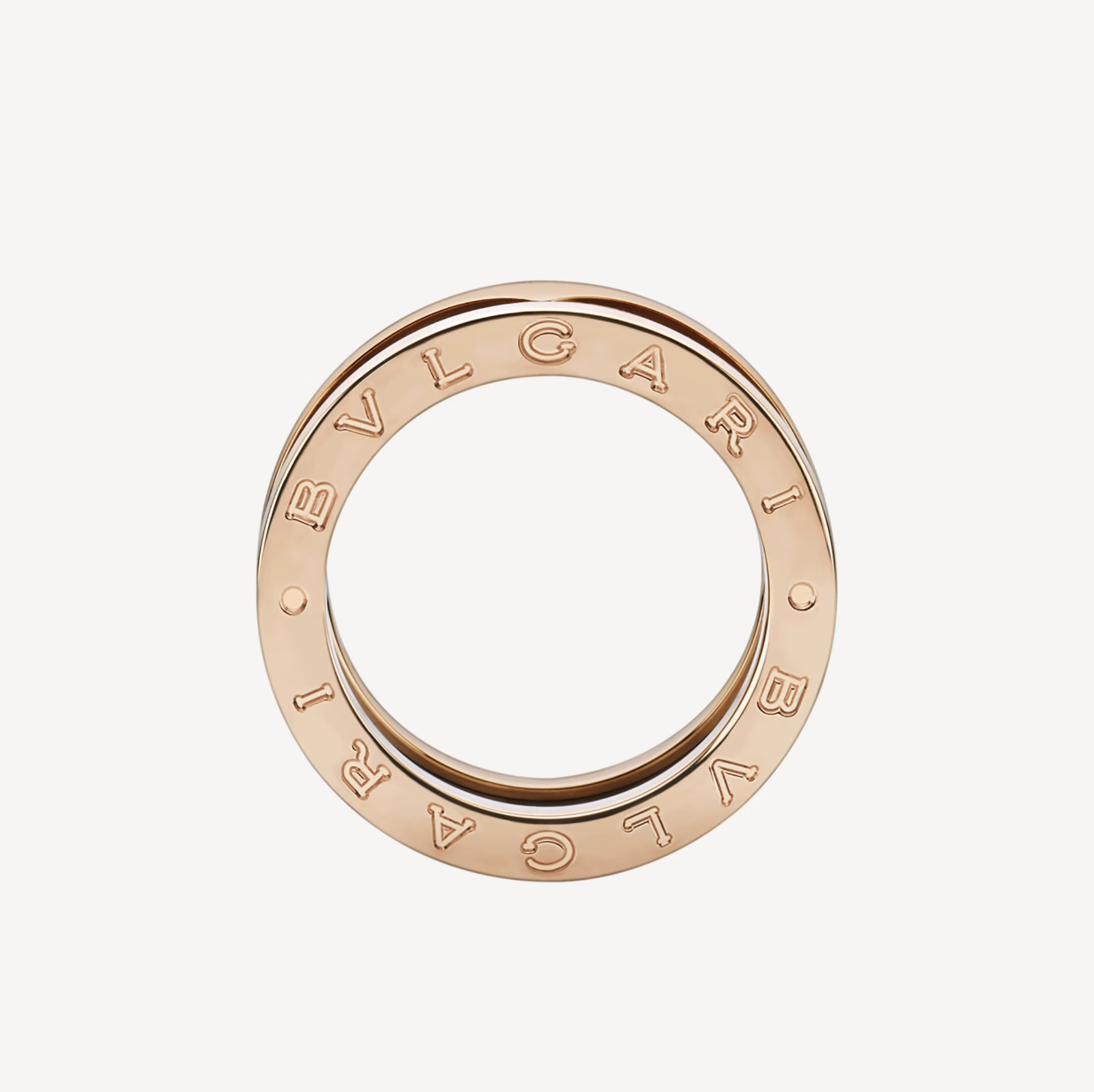 [Vintora]ZERO 1 TWO-BAND LOOPS AND BLACK CERAMIC PINK GOLD RING