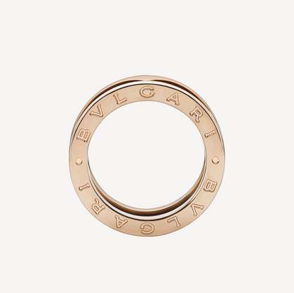 [Vintora]ZERO 1 TWO-BAND LOOPS AND BLACK CERAMIC PINK GOLD RING