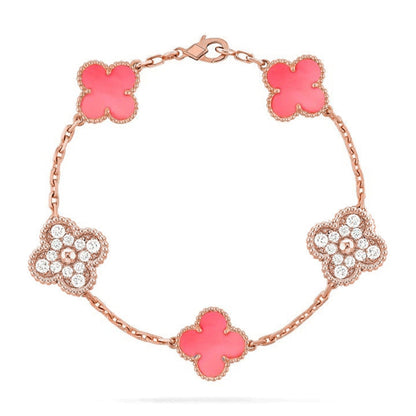 [?Vintora] CLOVER 5 MOTIFS  PINK MOP BRACELET COLLECTION
