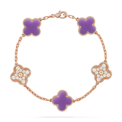 [?Vintora]CLOVER 5 MOTIF LIGHT PURPLE BRACELET COLLECTION