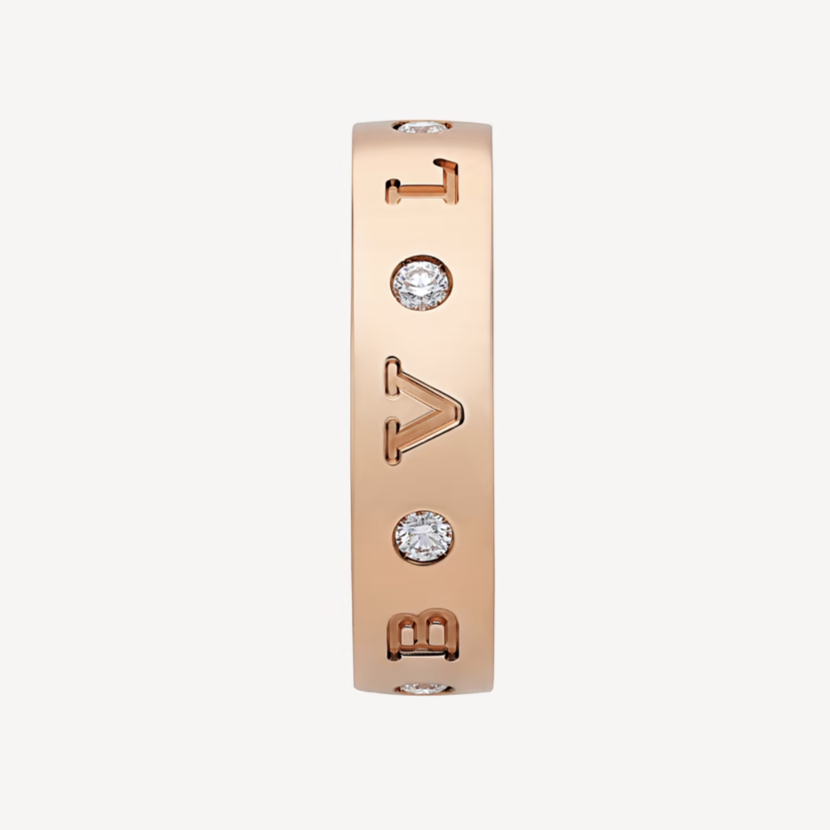 [Vintora]ZERO 1 ESSENTIAL PINK GOLD BAND WITH DIAMONDS RING