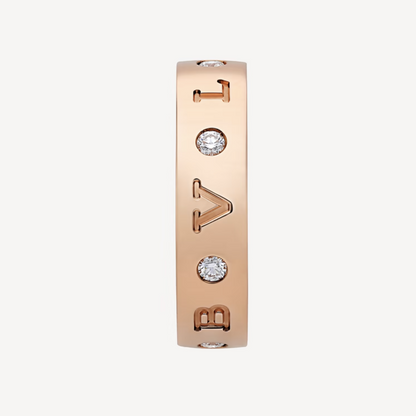 [Vintora]ZERO 1 ESSENTIAL PINK GOLD BAND WITH DIAMONDS RING