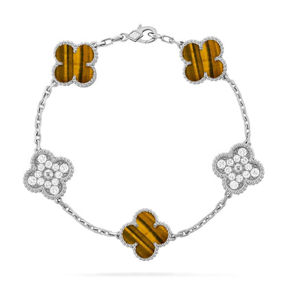[?Vintora] CLOVER 5 MOTIFS TIGER EYE BRACELET COLLECTION