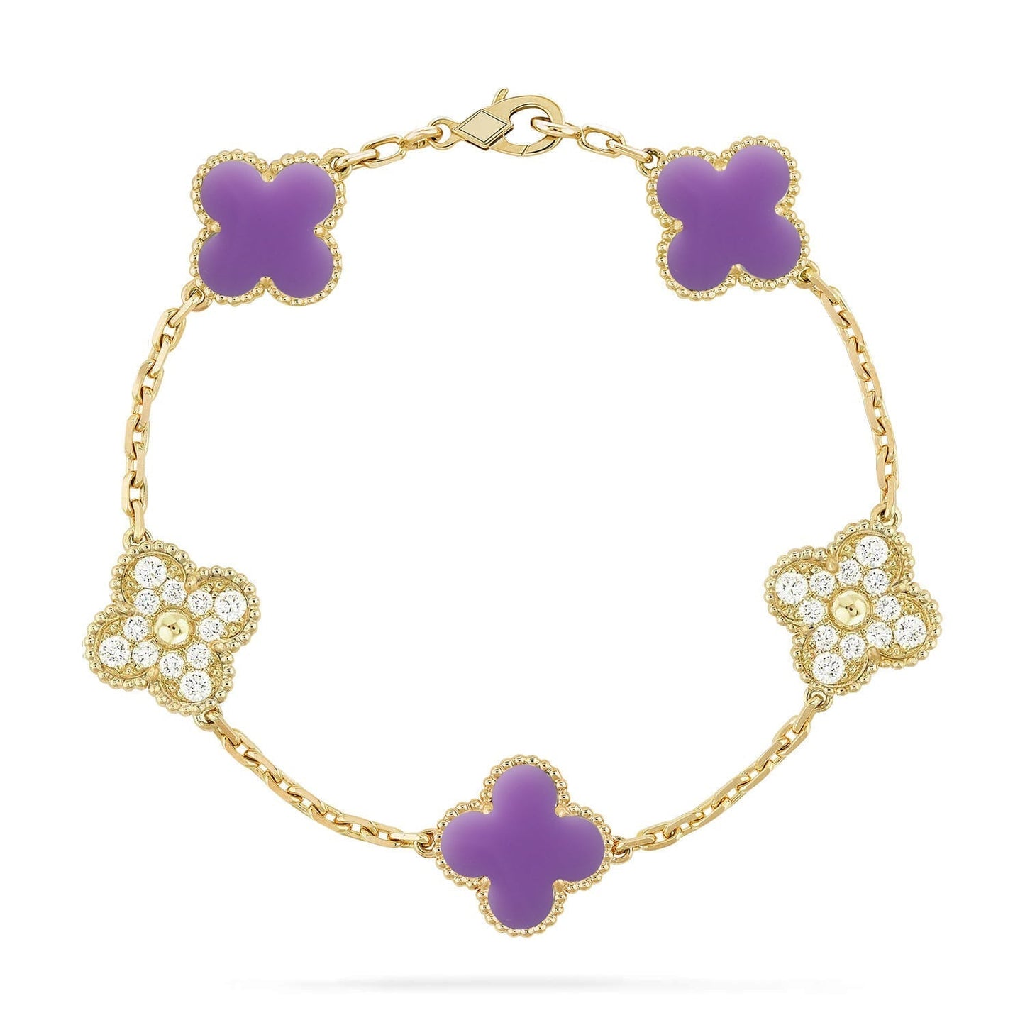 [?Vintora]CLOVER 5 MOTIF LIGHT PURPLE BRACELET COLLECTION