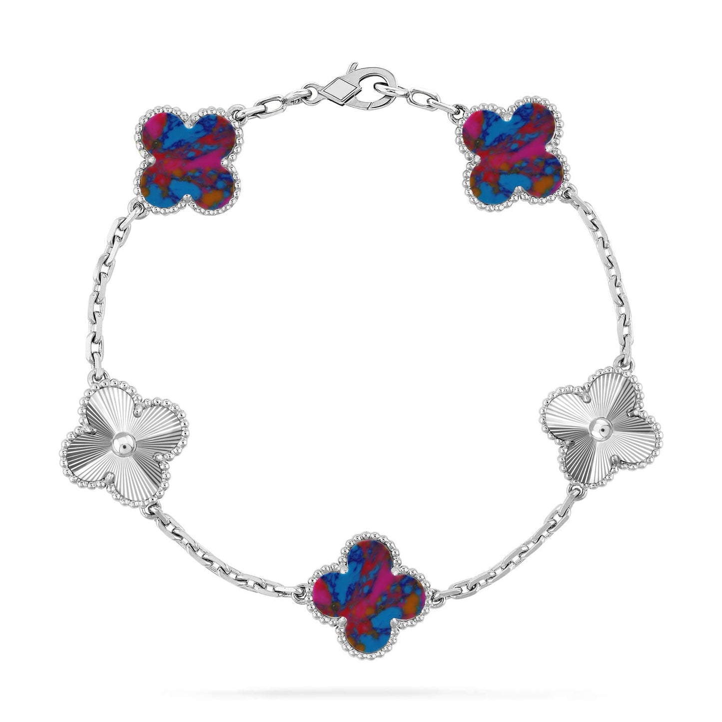 [?Vintora]CLOVER 5 MOTIF COLOR GEMSTONES BRACELET COLLECTION