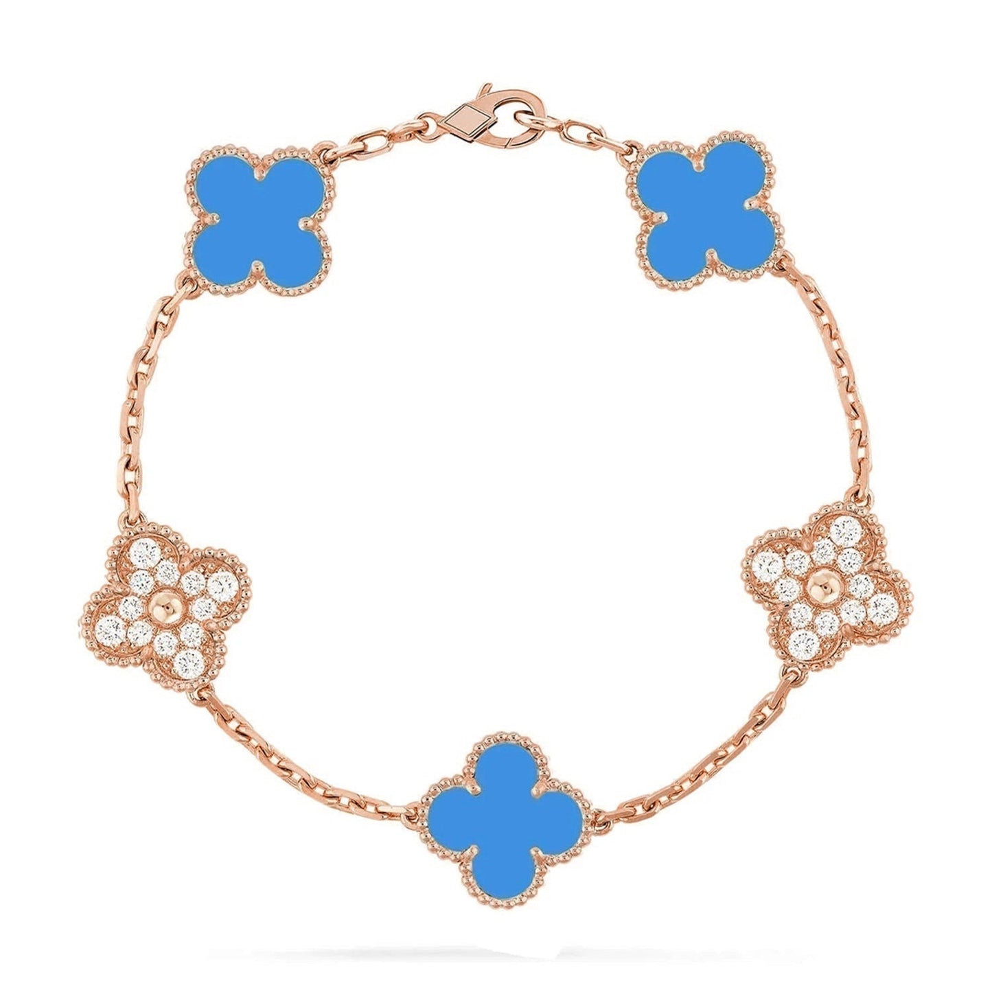 [?Vintora] CLOVER 5 MOTIF BLUE AGATE BRACELET COLLECTION