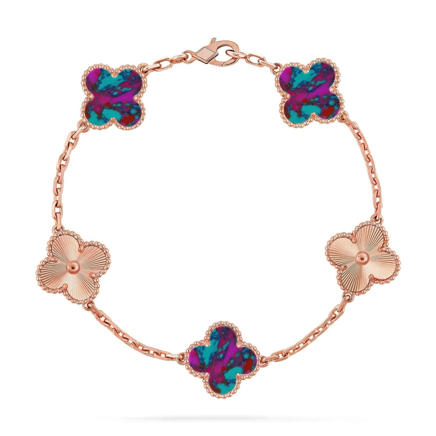 [?Vintora]CLOVER 5 MOTIF COLOR GEMSTONES BRACELET COLLECTION