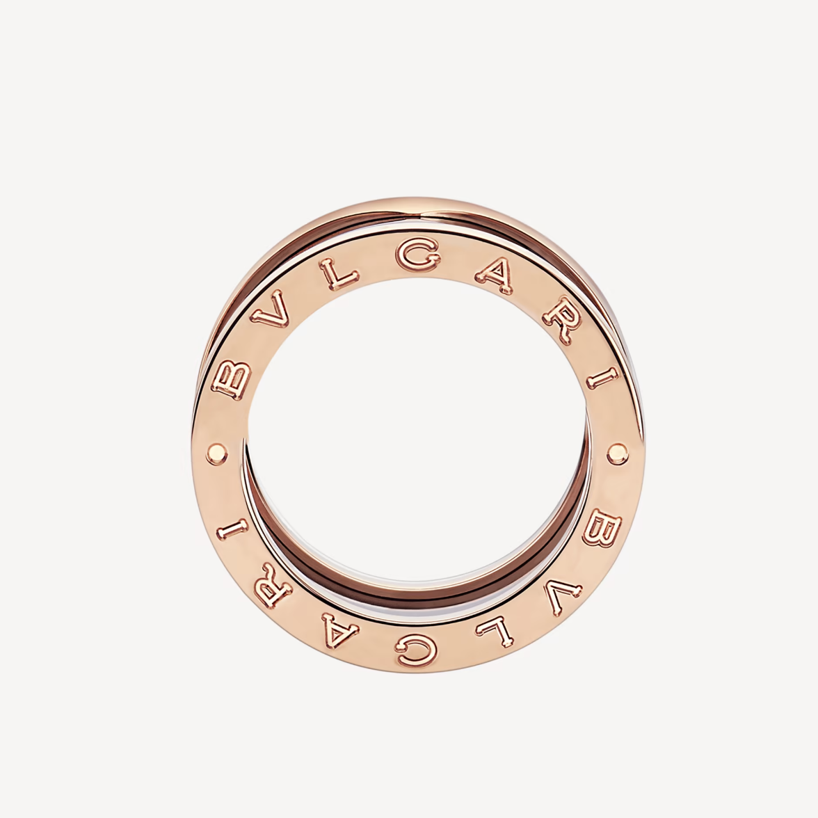 [Vintora]ZERO 1 FOUR-BAND LOOPS AND BLACK CERAMIC SPIRAL PINK GOLD RING
