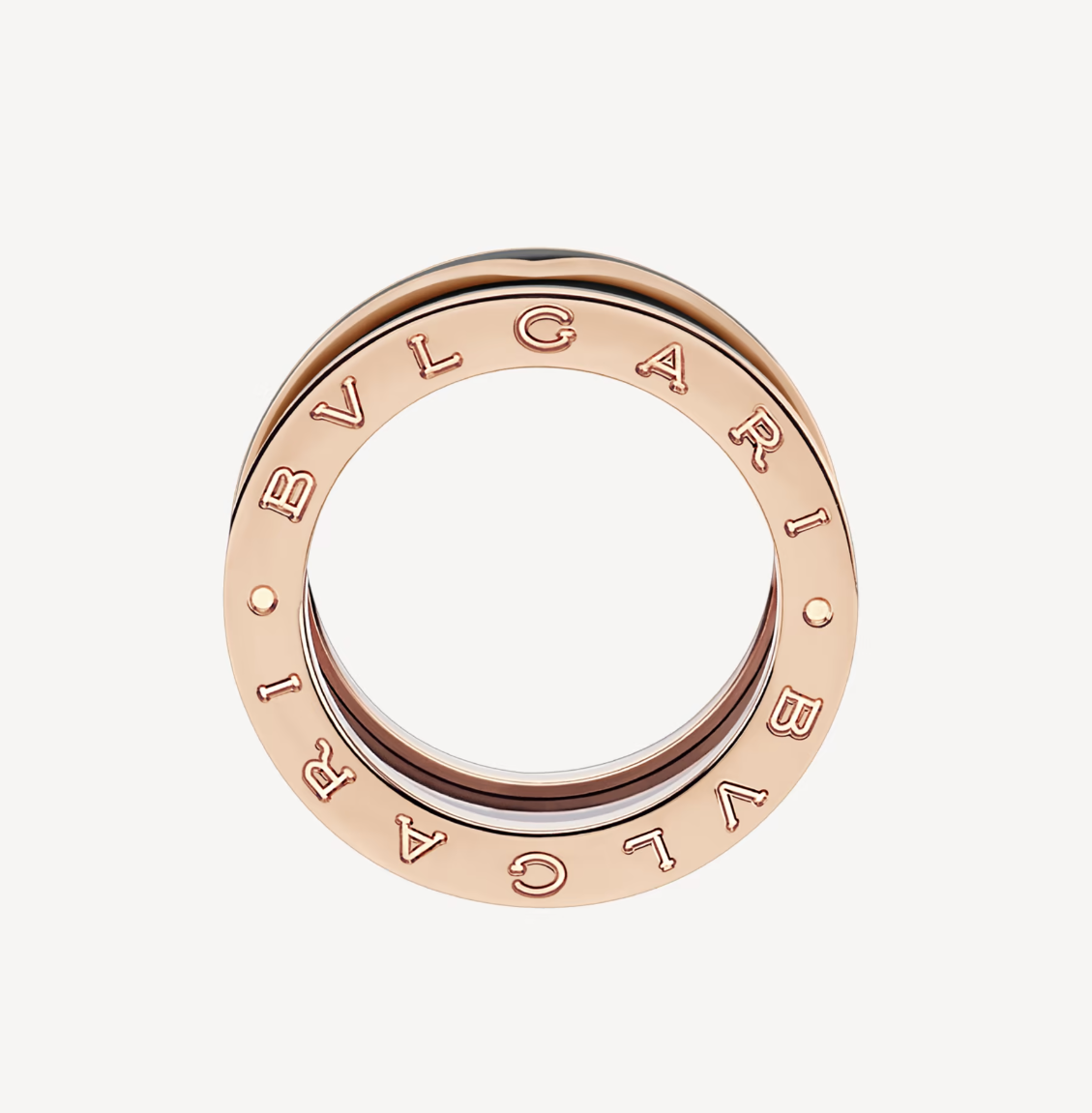 [Vintora]ZERO 1 TWO-BAND WITH MATTE BLACK CERAMIC PINK GOLD RING