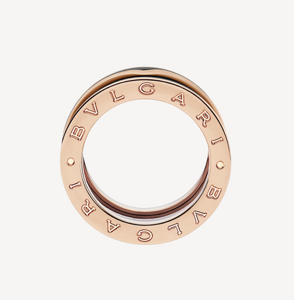 [Vintora]ZERO 1 TWO-BAND WITH MATTE BLACK CERAMIC PINK GOLD RING