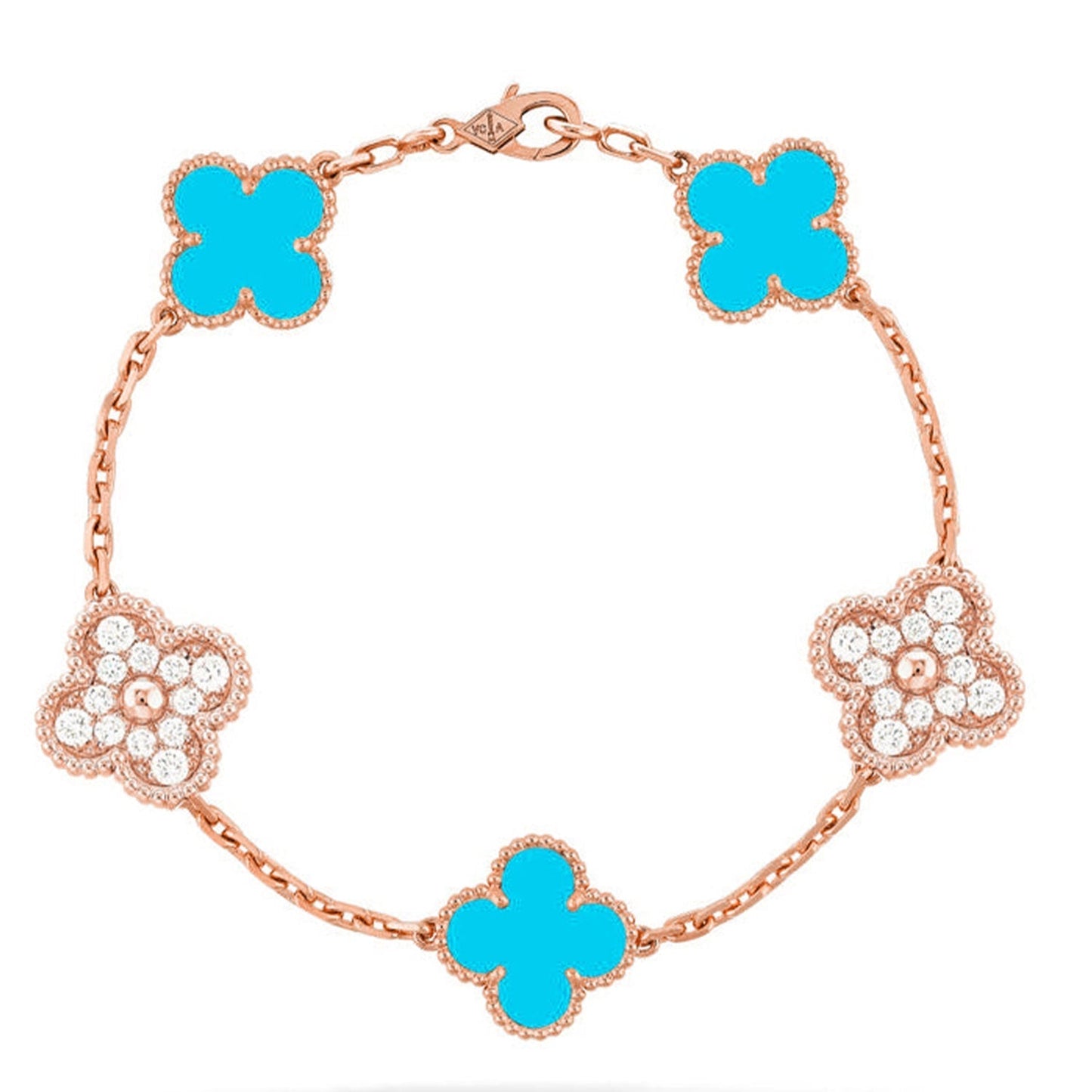 [?Vintora] CLOVER 5 MOTIF TURQUOISE BRACELET COLLECTION