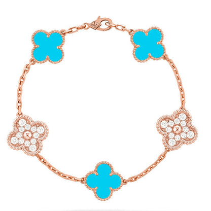 [?Vintora] CLOVER 5 MOTIF TURQUOISE BRACELET COLLECTION
