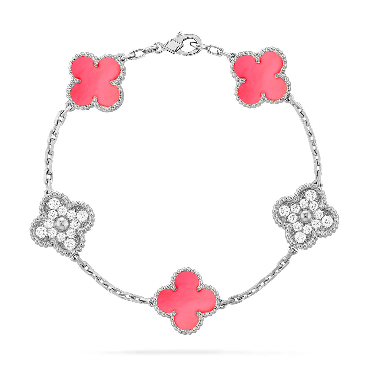 [?Vintora] CLOVER 5 MOTIFS  PINK MOP BRACELET COLLECTION