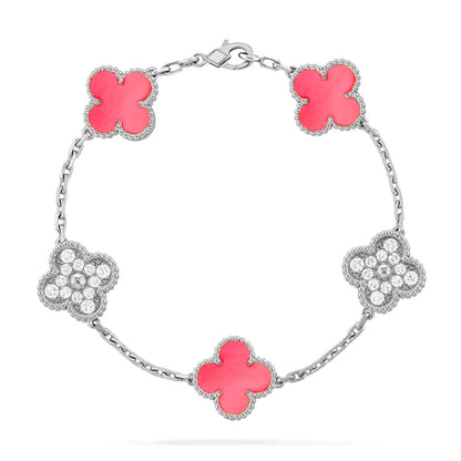 [?Vintora] CLOVER 5 MOTIFS  PINK MOP BRACELET COLLECTION