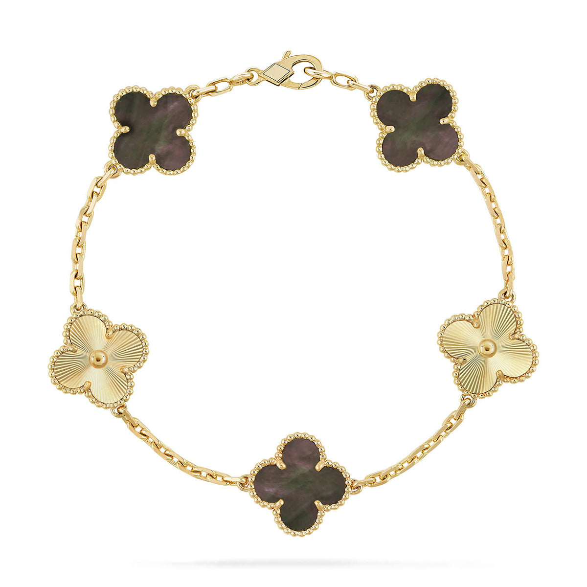 [?Vintora] CLOVER 5 MOTIF GRAY MOP BRACELET COLLECTION