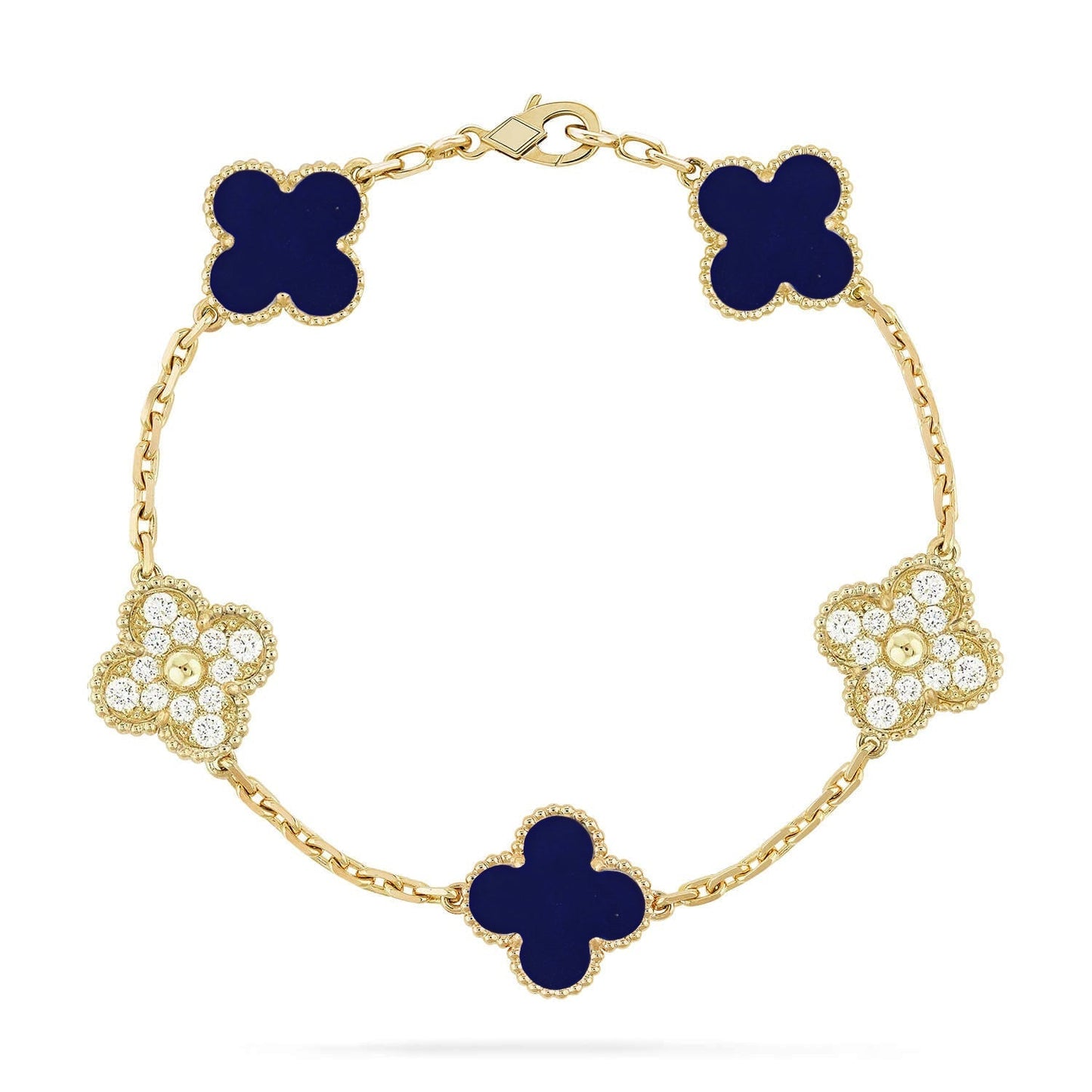 [?Vintora]CLOVER 5 MOTIF LAPIS LAZULI BRACELET COLLECTION