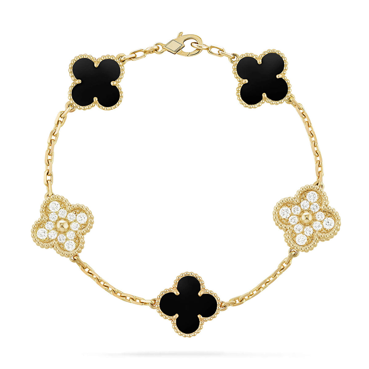 [?Vintora] CLOVER 5 MOTIF ONYXS BRACELET COLLECTION