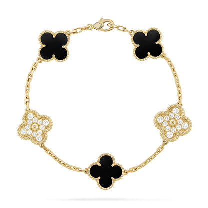 [?Vintora] CLOVER 5 MOTIF ONYXS BRACELET COLLECTION