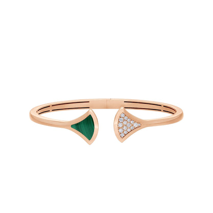 [Vintora]DREAM BRACELET OPEN MALACHITE PINK GOLD